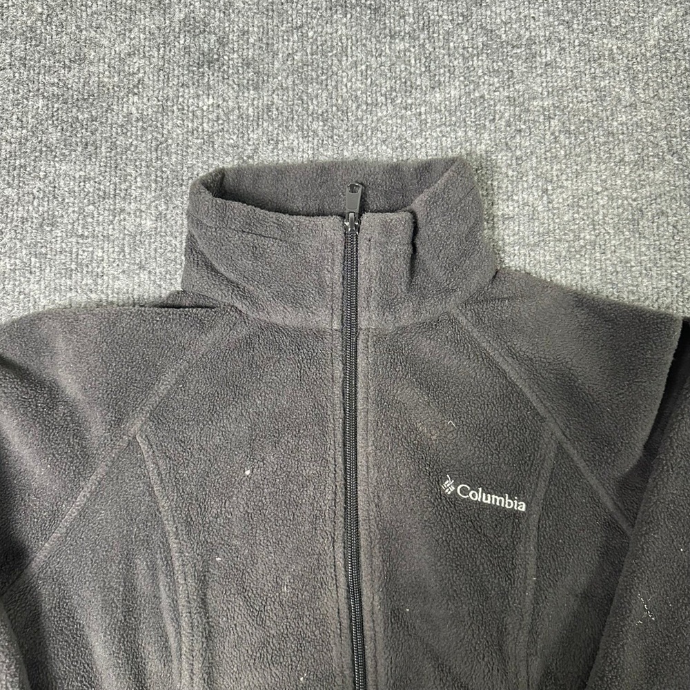 Columbia Fleece Jacket Womens Size S Black Full Zip Mock Neck Outdoor Casual
